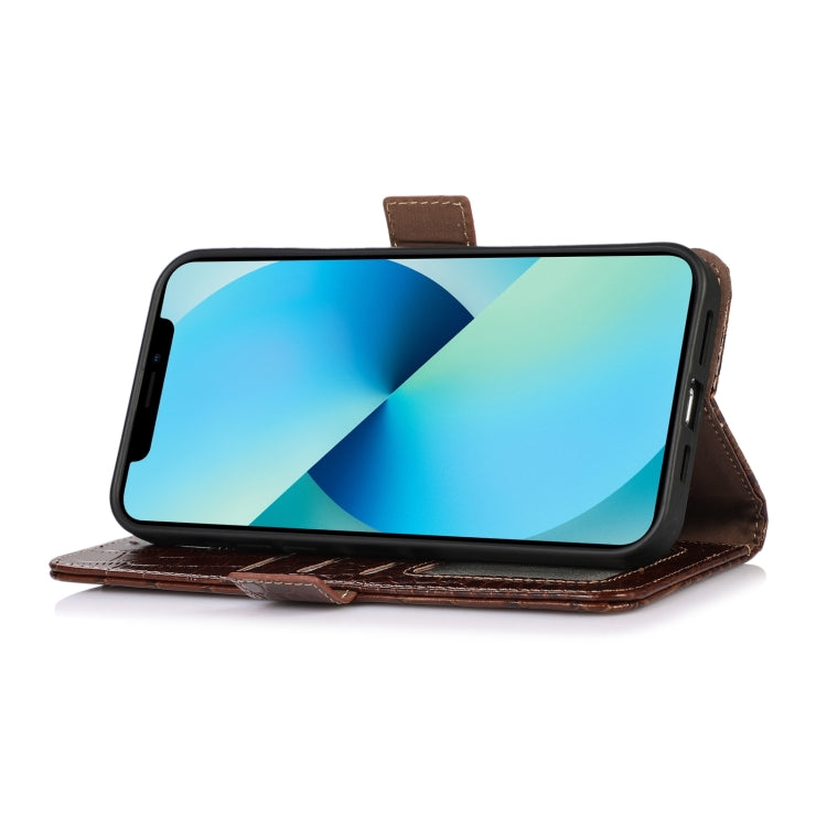 For Honor Play 60 Plus / 200 Smart Crocodile Top Layer Cowhide Leather Phone Case(Brown) - Honor Cases by PMC TechLife | Online Shopping South Africa | PMC TechLife | Buy Now Pay Later Mobicred