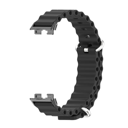 For Huawei Band 8 Mijobs Marine Silicone Breathable Watch Band(Black) - Watch Bands by MIJOBS | Online Shopping South Africa | PMC Jewellery