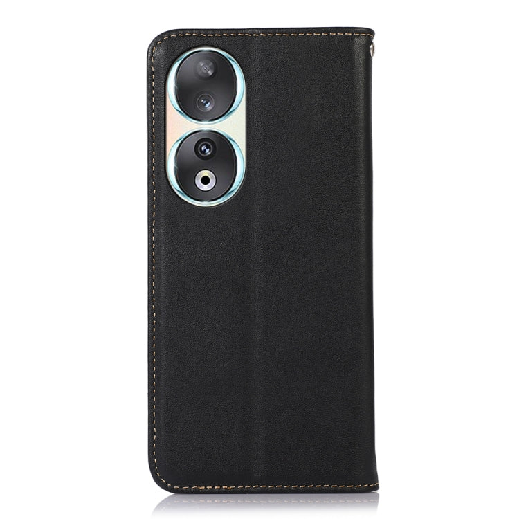 For Honor 90 KHAZNEH Nappa Top Layer Cowhide Leather Phone Case(Black) - Honor Cases by PMC TechLife | Online Shopping South Africa | PMC TechLife | Buy Now Pay Later Mobicred