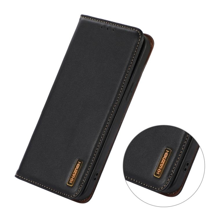 For Honor 90 KHAZNEH Nappa Top Layer Cowhide Leather Phone Case(Black) - Honor Cases by PMC TechLife | Online Shopping South Africa | PMC TechLife | Buy Now Pay Later Mobicred