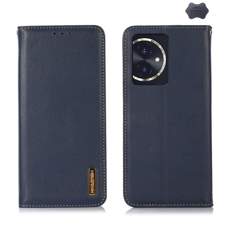 For Honor 100 KHAZNEH Nappa Top Layer Cowhide Leather Phone Case(Blue) - Honor Cases by PMC TechLife | Online Shopping South Africa | PMC TechLife | Buy Now Pay Later Mobicred