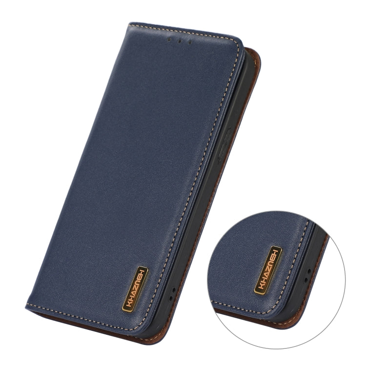For Honor 100 KHAZNEH Nappa Top Layer Cowhide Leather Phone Case(Blue) - Honor Cases by PMC TechLife | Online Shopping South Africa | PMC TechLife | Buy Now Pay Later Mobicred