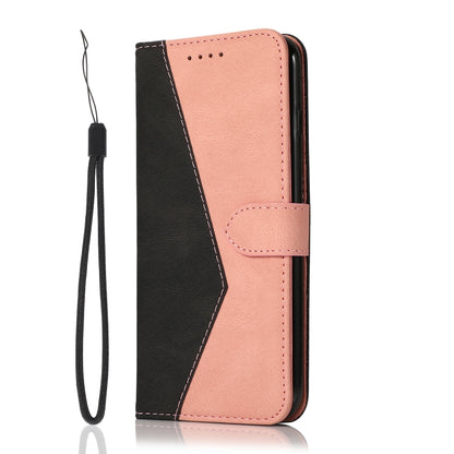 For iPhone 16 Dual-color Stitching Leather Phone Case(Black Rose Gold) - iPhone 16 Cases by PMC Jewellery | Online Shopping South Africa | PMC Jewellery | Buy Now Pay Later Mobicred