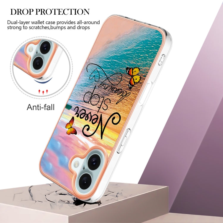 For iPhone 16 Plus Electroplating Pattern IMD TPU Shockproof Case(Dream Chasing Butterfly) - free shipping - PMC TechLife - Order now!