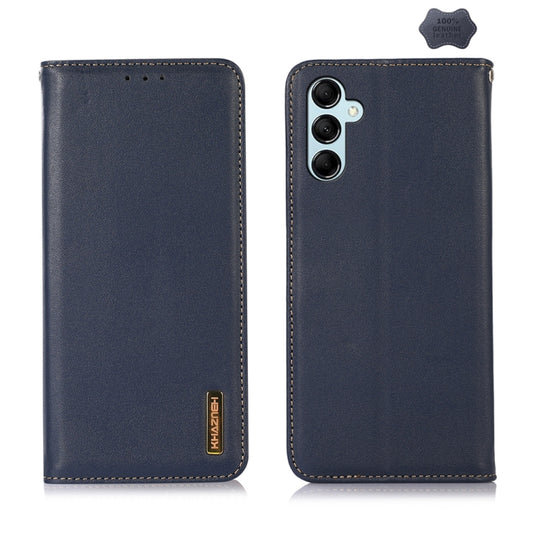 For Samsung Galaxy S24+ KHAZNEH Nappa Top Layer Cowhide Leather Phone Case(Blue) - Galaxy Phone Cases by PMC Jewellery | Online Shopping South Africa | PMC Jewellery | Buy Now Pay Later Mobicred