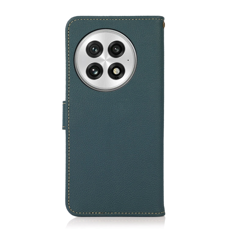 For OnePlus 13 KHAZNEH Custer Genuine Leather RFID Phone Case(Green) - OnePlus Cases by PMC TechLife | Online Shopping South Africa | PMC TechLife | Buy Now Pay Later Mobicred