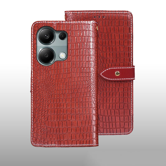 For Xiaomi Redmi Note 13 Pro 4G idewei Crocodile Texture Leather Phone Case(Red) - Note 13 Pro Cases by idewei | Online Shopping South Africa | PMC Jewellery | Buy Now Pay Later Mobicred