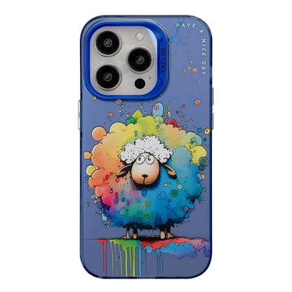 For iPhone 16 Pro Animal Pattern Oil Painting Series PC + TPU Phone Case(Sheep) - iPhone 16 Pro Cases by PMC Jewellery | Online Shopping South Africa | PMC Jewellery | Buy Now Pay Later Mobicred