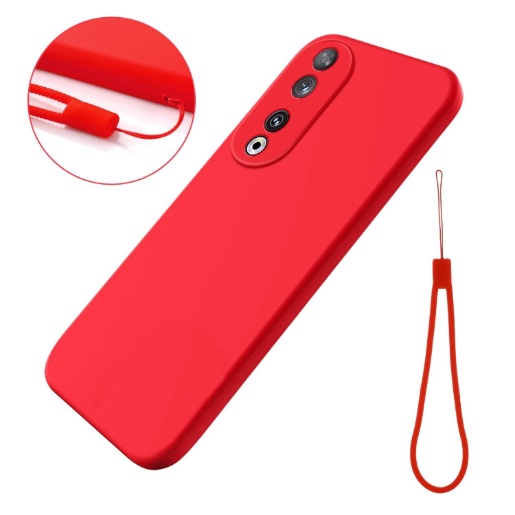 For Honor 90 Pure Color Liquid Silicone Shockproof Phone Case(Red) - Honor Cases by PMC TechLife | Online Shopping South Africa | PMC TechLife | Buy Now Pay Later Mobicred