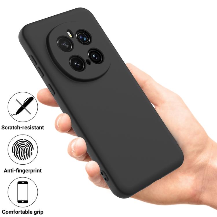 For Honor Magic7 Pro Solid Color Liquid Silicone Dropproof Full Coverage Phone Case(Black) - free shipping - PMC TechLife - Order now!