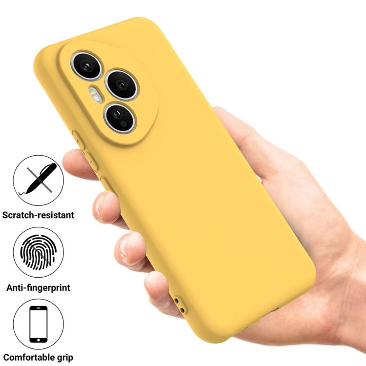 For Honor 400 Pro Global 160.8mm Solid Color Liquid Silicone Dropproof Full Coverage Phone Case(Yellow) - free shipping - PMC TechLife - Order now!