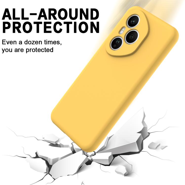 For Honor 400 Pro Global 160.8mm Solid Color Liquid Silicone Dropproof Full Coverage Phone Case(Yellow) - free shipping - PMC TechLife - Order now!