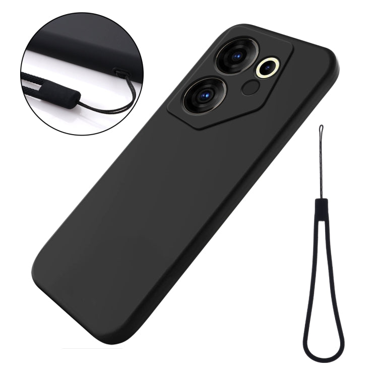 For Tecno Camon 20 Premier Pure Color Liquid Silicone Shockproof Phone Case(Black) - Tecno Cases by PMC TechLife | Online Shopping South Africa | PMC TechLife