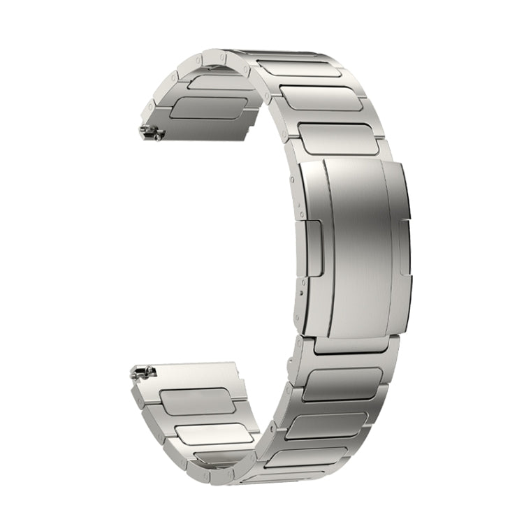 22mm Three Strains Uplift Turtle Buckle Titanium Metal Watch Band(Titanium Gray) - Watch Bands by PMC TechLife | Online Shopping South Africa | PMC TechLife