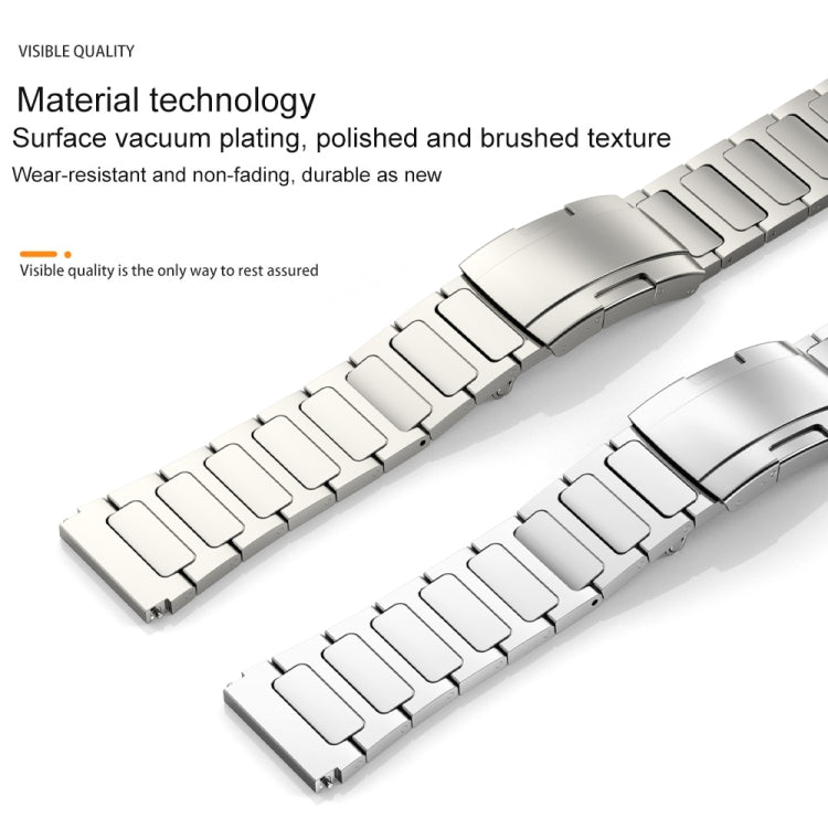 22mm Three Strains Uplift Turtle Buckle Titanium Metal Watch Band(Black) - free shipping - PMC TechLife - Order now!