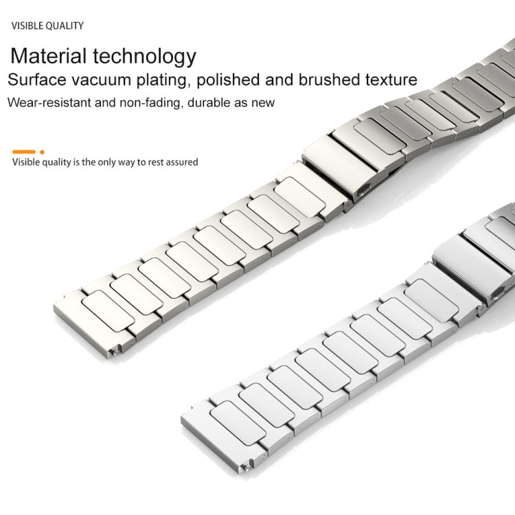22mm Three Strains Uplift Jump Buckle Titanium Metal Watch Band(Silver) - Watch Bands by PMC TechLife | Online Shopping South Africa | PMC TechLife