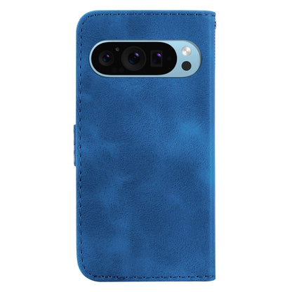 For Google Pixel 9 7-shaped Embossed Leather Phone Case(Blue) - Google Cases by PMC Jewellery | Online Shopping South Africa | PMC Jewellery | Buy Now Pay Later Mobicred