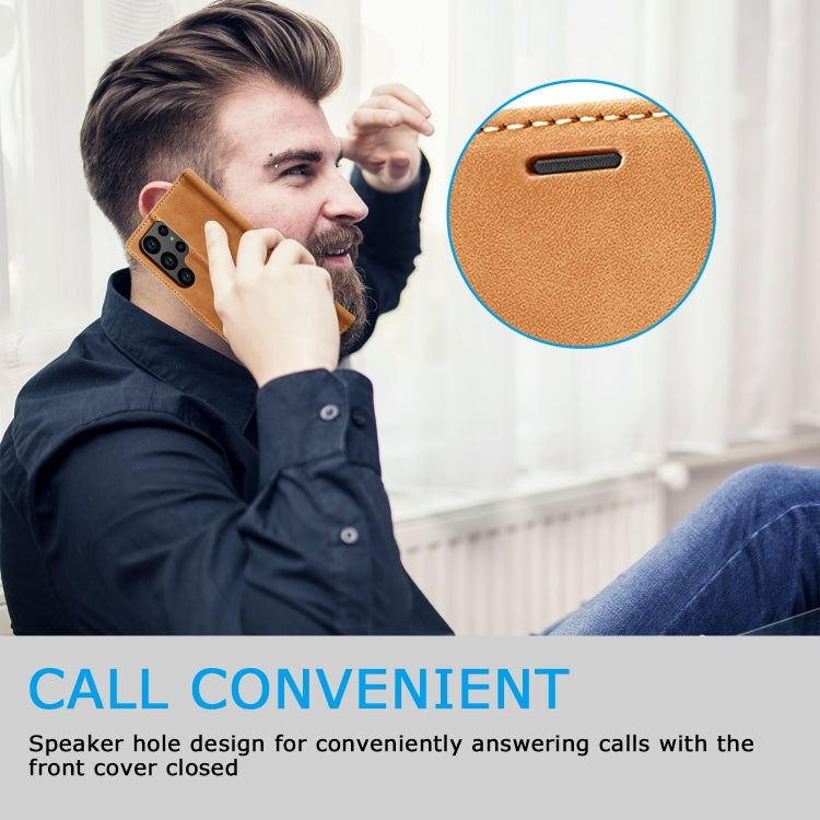 For Samsung Galaxy S24 Ultra 5G LC.IMEEKE Strong Magnetism Microfiber Leather Phone Case(Brown) - Galaxy S24 Ultra 5G Cases by LC.IMEEKE | Online Shopping South Africa | PMC Jewellery | Buy Now Pay Later Mobicred