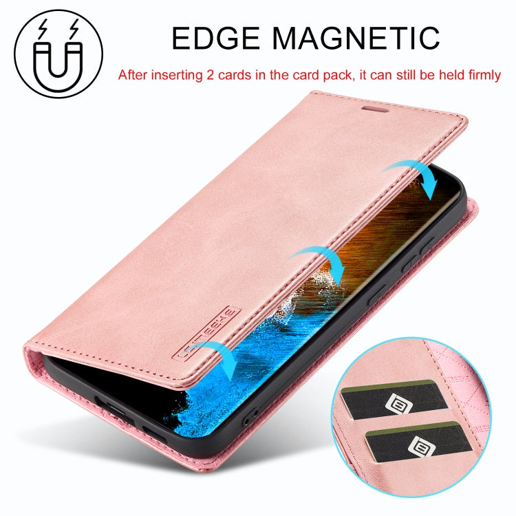 For Samsung Galaxy S24+ 5G LC.IMEEKE Strong Magnetism Microfiber Leather Phone Case(Rose Gold) - Galaxy S24+ 5G Cases by LC.IMEEKE | Online Shopping South Africa | PMC Jewellery | Buy Now Pay Later Mobicred