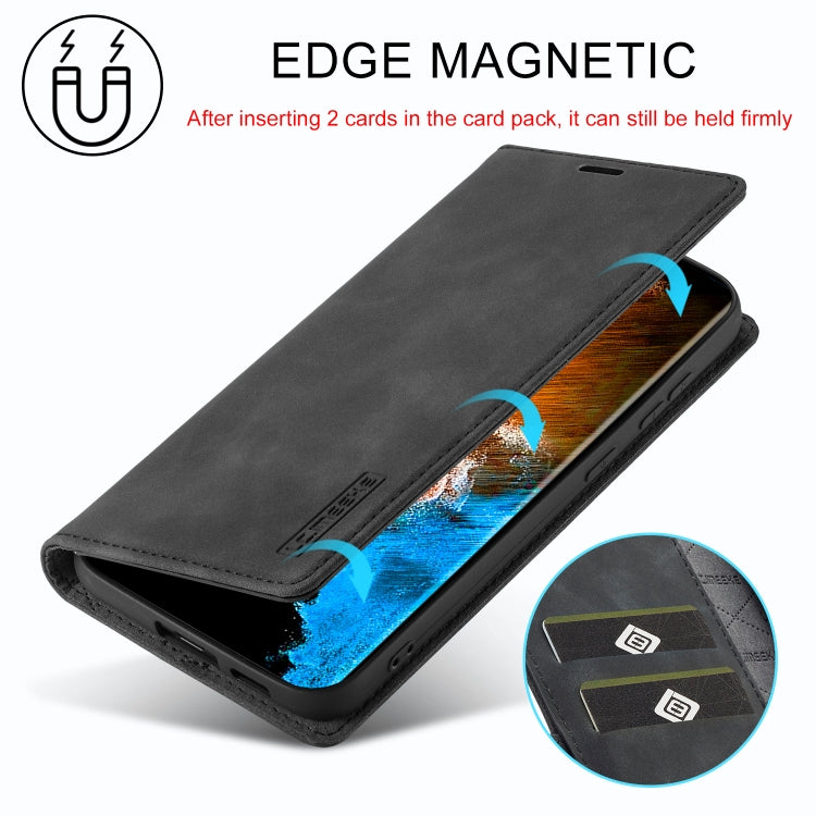 For Samsung Galaxy S24 5G LC.IMEEKE Strong Magnetism Microfiber Leather Phone Case(Black) - Galaxy S24 5G Cases by LC.IMEEKE | Online Shopping South Africa | PMC Jewellery | Buy Now Pay Later Mobicred