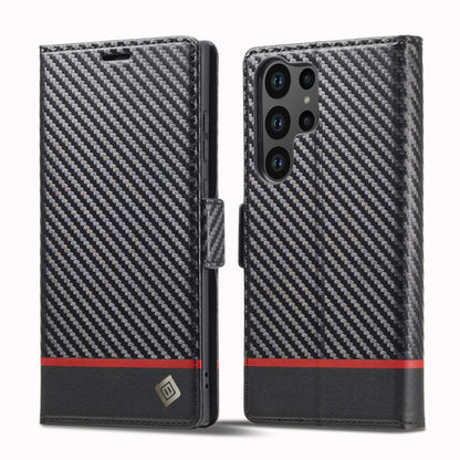 For Samsung Galaxy S24 Ultra 5G LC.IMEEKE Carbon Fiber Leather Phone Case(Horizontal Black) - Galaxy S24 Ultra 5G Cases by LC.IMEEKE | Online Shopping South Africa | PMC Jewellery | Buy Now Pay Later Mobicred