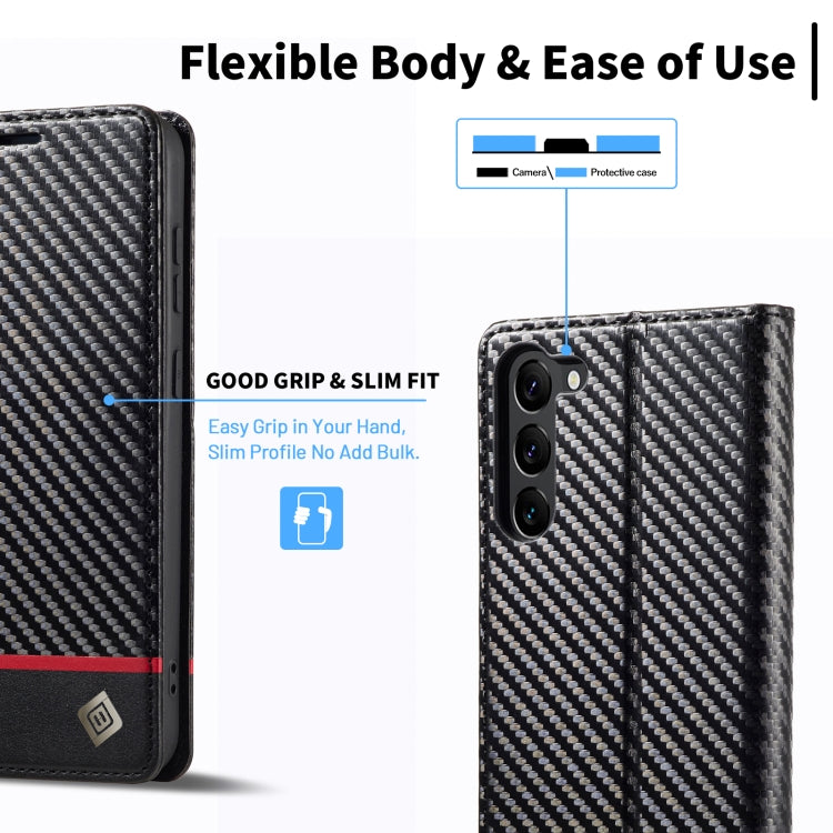 For Samsung Galaxy S24 5G LC.IMEEKE Carbon Fiber Leather Phone Case(Horizontal Black) - Galaxy S24 5G Cases by LC.IMEEKE | Online Shopping South Africa | PMC Jewellery | Buy Now Pay Later Mobicred