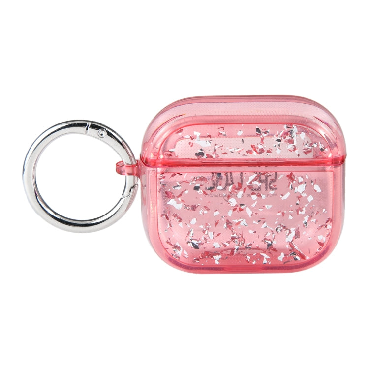 For AirPods 3 Silver Foil Epoxy Bluetooth Earphone Protective Case(Red) - For AirPods 3 by PMC Jewellery | Online Shopping South Africa | PMC Jewellery | Buy Now Pay Later Mobicred