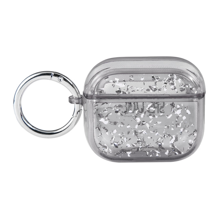 For AirPods Pro Silver Foil Epoxy Bluetooth Earphone Protective Case(Black) - For AirPods Pro by PMC Jewellery | Online Shopping South Africa | PMC Jewellery | Buy Now Pay Later Mobicred