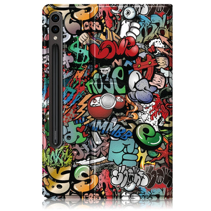 For Samsung Galaxy Tab S9+ 360 Rotation Stand Painted Smart Leather Tablet Case(Graffiti) - Galaxy Tab S9+ Cases by PMC Jewellery | Online Shopping South Africa | PMC Jewellery