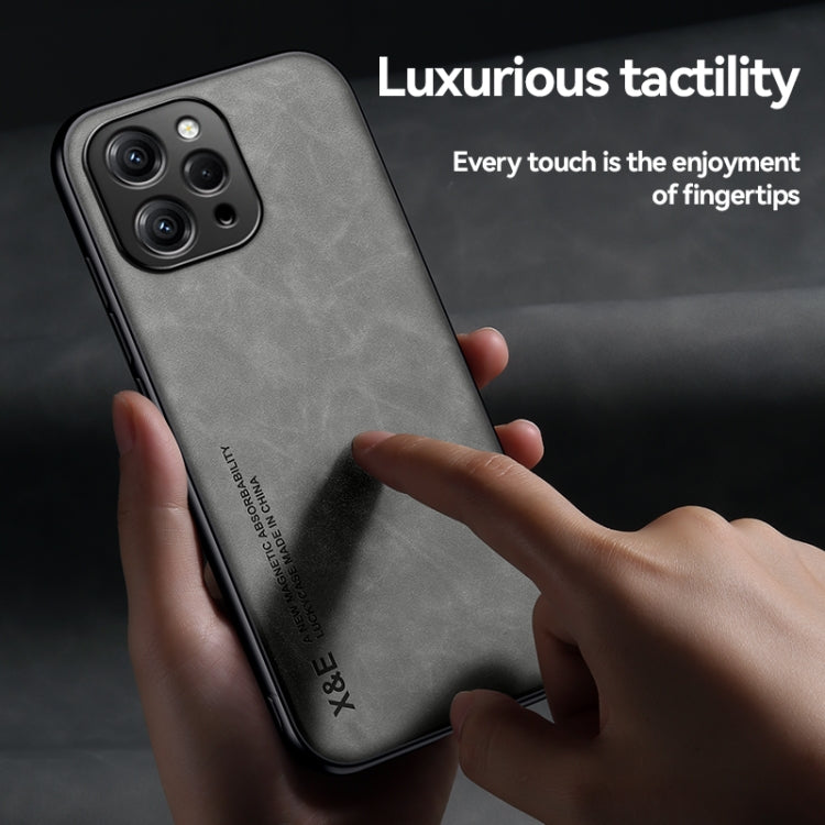 For Xiaomi Redmi 13C Skin Feel Magnetic Leather Back Phone Case(Dark Grey) - 13C Cases by PMC TechLife | Online Shopping South Africa | PMC TechLife | Buy Now Pay Later Mobicred