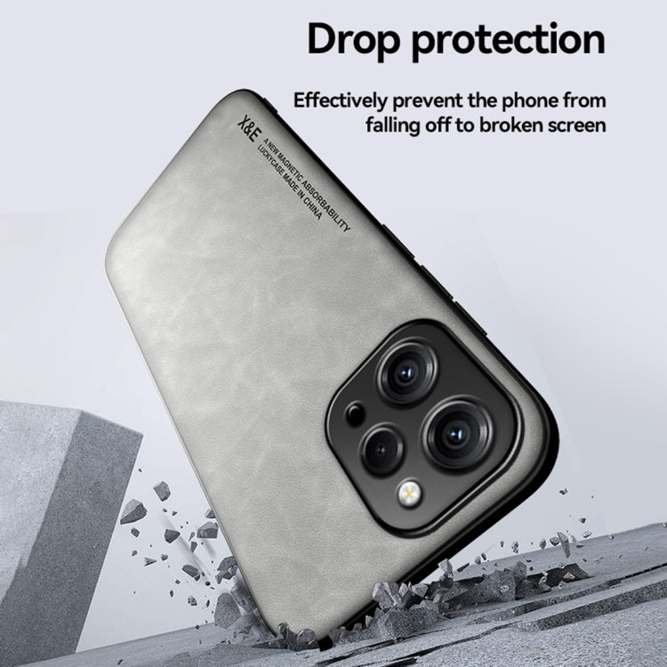 For Xiaomi Redmi Note 13 5G Skin Feel Magnetic Leather Back Phone Case(Dark Grey) - Note 13 Cases by PMC TechLife | Online Shopping South Africa | PMC TechLife