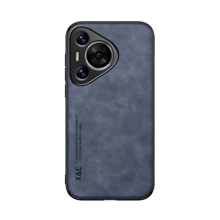 For Huawei Pura 70 Skin Feel Magnetic Leather Back Phone Case(Blue) - Huawei Cases by PMC Jewellery | Online Shopping South Africa | PMC Jewellery | Buy Now Pay Later Mobicred