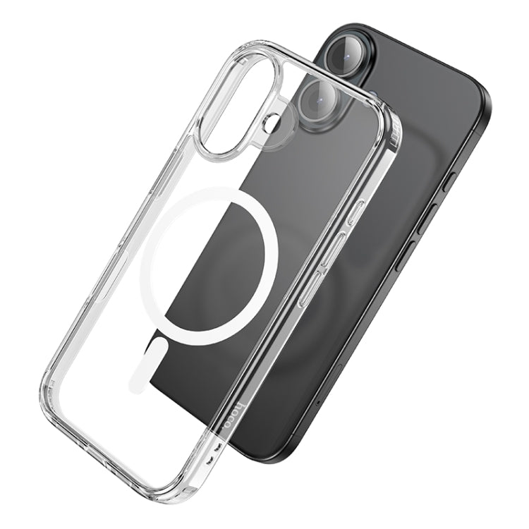 For iPhone 16 Plus hoco MagSafe Magnetic Series Airbag Shockproof Phone Case(Transparent) - iPhone 16 Plus Cases by hoco | Online Shopping South Africa | PMC Jewellery | Buy Now Pay Later Mobicred