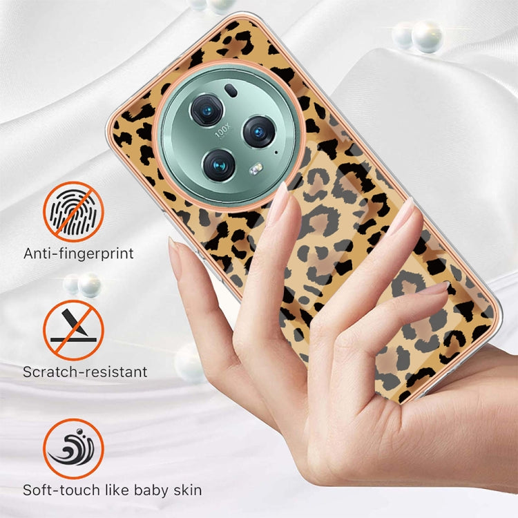 For Honor Magic 5 Pro Electroplating Marble Dual-side IMD Phone Case(Leopard Print) - Honor Cases by PMC TechLife | Online Shopping South Africa | PMC TechLife | Buy Now Pay Later Mobicred