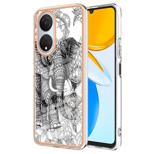 For Honor X7 Electroplating Marble Dual-side IMD Phone Case(Totem Elephant) - Honor Cases by PMC Jewellery | Online Shopping South Africa | PMC Jewellery | Buy Now Pay Later Mobicred