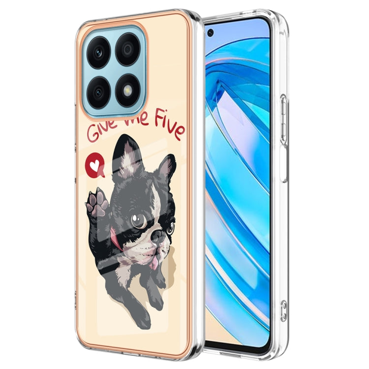 For Honor X8a Electroplating Marble Dual-side IMD Phone Case(Lucky Dog) - Honor Cases by PMC TechLife | Online Shopping South Africa | PMC TechLife | Buy Now Pay Later Mobicred