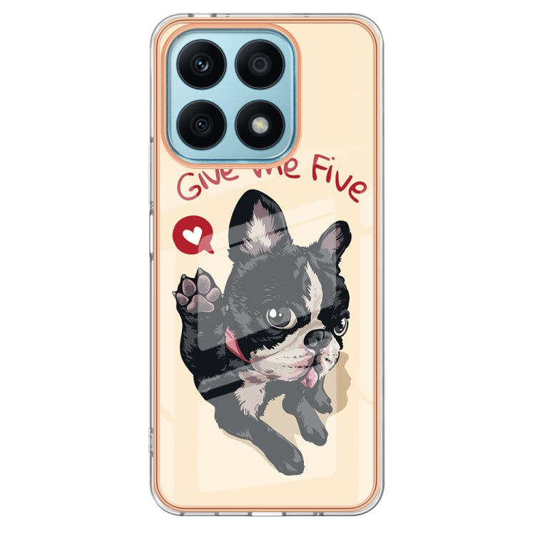 For Honor X8a Electroplating Marble Dual-side IMD Phone Case(Lucky Dog) - Honor Cases by PMC TechLife | Online Shopping South Africa | PMC TechLife | Buy Now Pay Later Mobicred