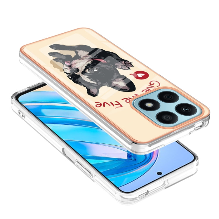 For Honor X8a Electroplating Marble Dual-side IMD Phone Case(Lucky Dog) - Honor Cases by PMC TechLife | Online Shopping South Africa | PMC TechLife | Buy Now Pay Later Mobicred