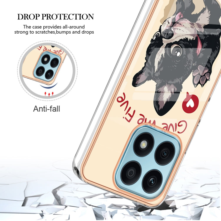 For Honor X8a Electroplating Marble Dual-side IMD Phone Case(Lucky Dog) - Honor Cases by PMC TechLife | Online Shopping South Africa | PMC TechLife | Buy Now Pay Later Mobicred