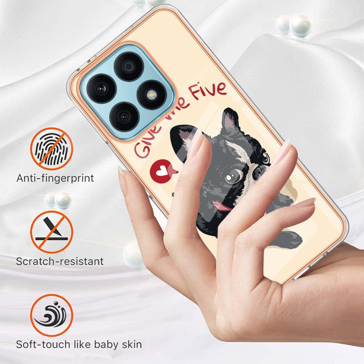 For Honor X8a Electroplating Marble Dual-side IMD Phone Case(Lucky Dog) - Honor Cases by PMC TechLife | Online Shopping South Africa | PMC TechLife | Buy Now Pay Later Mobicred