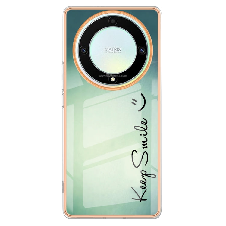 For Honor X9a / Magic5 Lite Electroplating Marble Dual-side IMD Phone Case(Smile) - Honor Cases by PMC TechLife | Online Shopping South Africa | PMC TechLife | Buy Now Pay Later Mobicred
