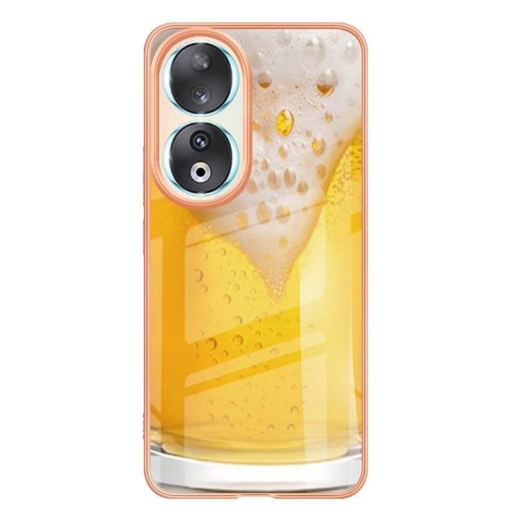 For Honor 90 5G Electroplating Marble Dual-side IMD Phone Case(Draft Beer) - Honor Cases by PMC TechLife | Online Shopping South Africa | PMC TechLife | Buy Now Pay Later Mobicred