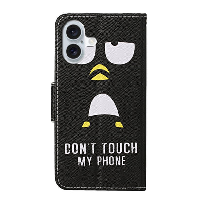 For iPhone 16 Plus 3D Colored Drawing Flip Leather Phone Case(Penguins) - iPhone 16 Plus Cases by PMC Jewellery | Online Shopping South Africa | PMC Jewellery | Buy Now Pay Later Mobicred