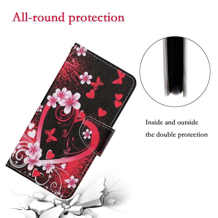 For iPhone 16 3D Colored Drawing Flip Leather Phone Case(Red Heart) - iPhone 16 Cases by PMC Jewellery | Online Shopping South Africa | PMC Jewellery | Buy Now Pay Later Mobicred