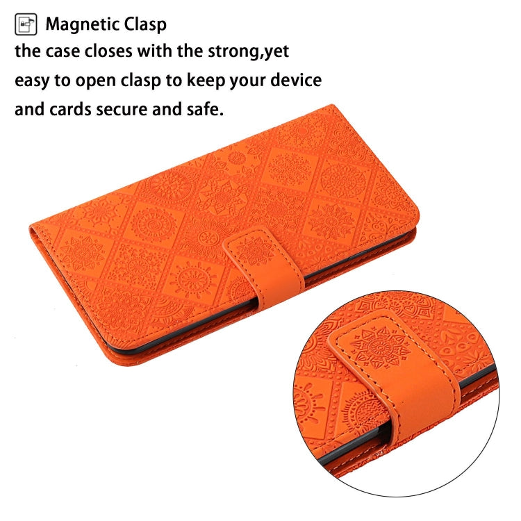For iPhone 16 Pro Ethnic Style Embossed Pattern Leather Phone Case(Orange) - iPhone 16 Pro Cases by PMC TechLife | Online Shopping South Africa | PMC TechLife | Buy Now Pay Later Mobicred