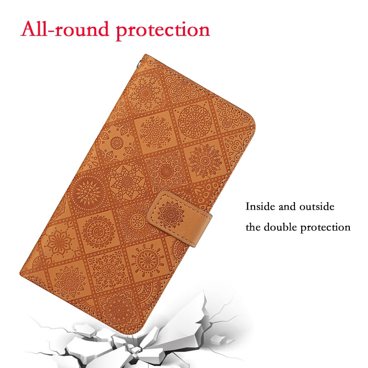 For iPhone 16 Plus Ethnic Style Embossed Pattern Leather Phone Case(Brown) - iPhone 16 Plus Cases by PMC TechLife | Online Shopping South Africa | PMC TechLife | Buy Now Pay Later Mobicred