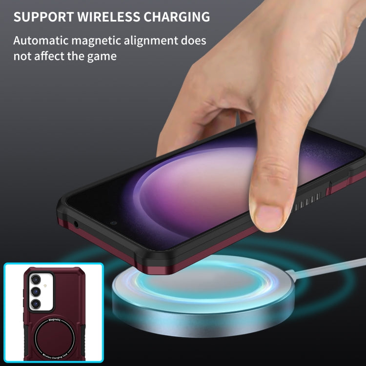For Samsung Galaxy S23 FE MagSafe Shockproof Armor Phone Case(Wine Red) - Galaxy S23 5G Cases by PMC TechLife | Online Shopping South Africa | PMC TechLife