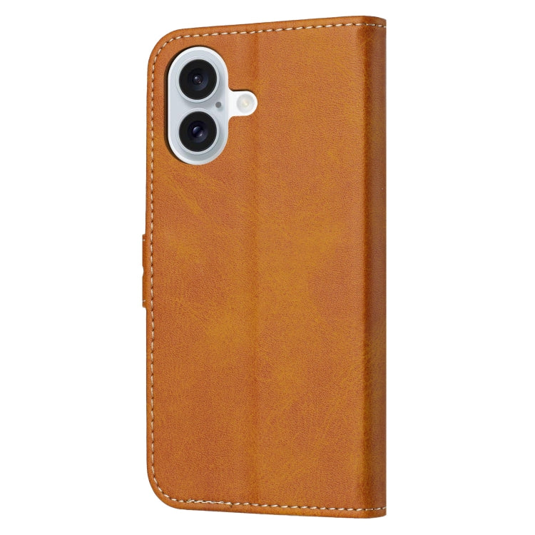 For iPhone 16 Embossed Happy Cat Pattern Flip Leather Phone Case(Yellow) - iPhone 16 Cases by PMC TechLife | Online Shopping South Africa | PMC TechLife | Buy Now Pay Later Mobicred