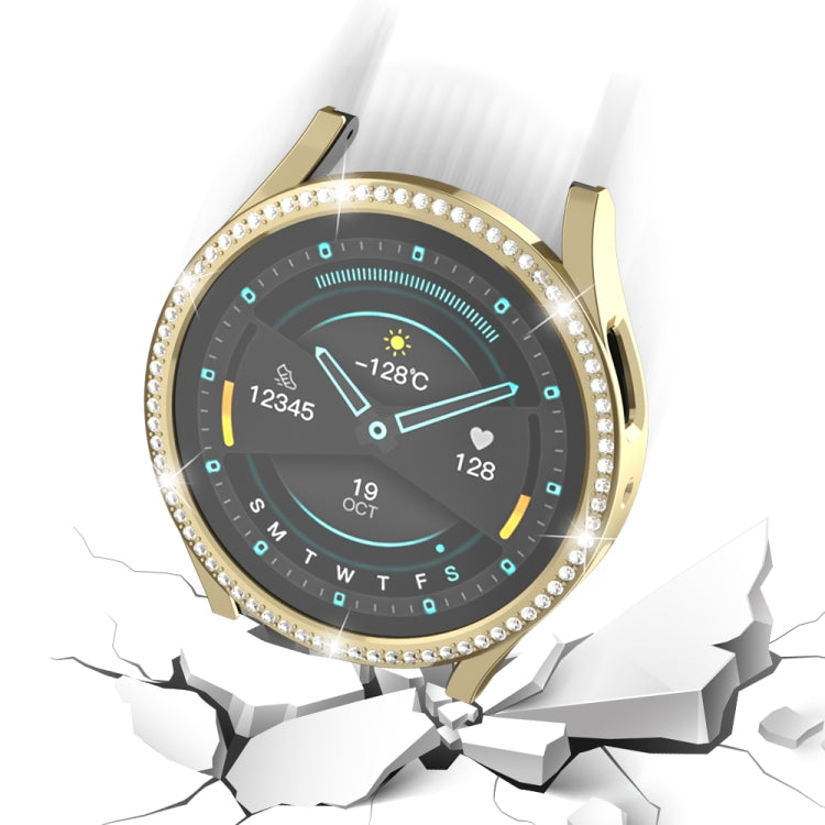 For Samsung Galaxy Watch 6 40mm Diamond Hollow PC Watch Protective Case(Gold) - Watch Cases by PMC TechLife | Online Shopping South Africa | PMC TechLife