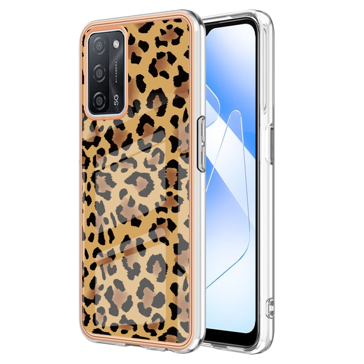 For OPPO A55 5G / A53s 5G / A54 4G Electroplating Marble Dual-side IMD Phone Case(Leopard Print) - OPPO Cases by PMC Jewellery | Online Shopping South Africa | PMC Jewellery | Buy Now Pay Later Mobicred